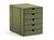 USM Haller - Lot de casiers C4 Inos pour étagère USM Haller, Avec 5 plateaux, Vert olive RAL 6003