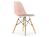 Vitra - Eames Plastic Side Chair RE DSW, Rose pâle, Avec coussin d'assise, Gris chaud / ivoire, Version standard - 43 cm, Érable nuance de jaune