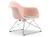 Vitra - Eames Plastic Armchair RE LAR, Rose pâle, Coussin d'assise gris chaud /ivoire, Chromé