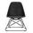 Vitra - Eames Plastic Side Chair RE LSR, Noir profond, Sans rembourrage, Revêtement thermolaqué noir basic