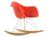 Vitra - RAR avec rembourrage, Rouge (rouge coquelicot), Avec coussin d'assise, Corail / rouge coquelicot, Sans passepoile, Chromé/érable nuance de jaune