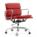 Vitra - Soft Pad Chair EA 217, Chromé, Cuir Standard rouge, Plano poppy red