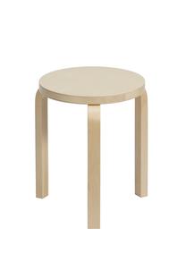 Tabouret 60 Assise placage bouleau, pieds bouleau laqué nature