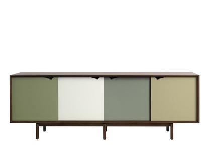 Buffet S1  Noyer huilé - Vert/gris