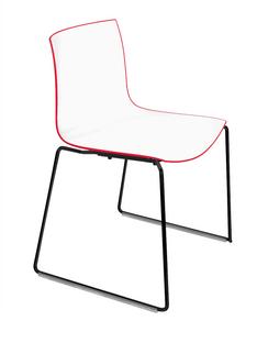 Catifa 46 Sledge Noir|Bicolore|Dossier rouge, siège blanc|Sans accoudoirs