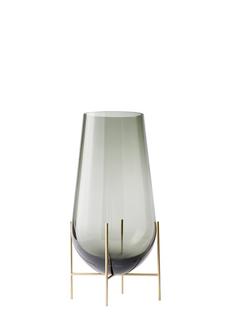 Vase Échasse  Petit (H 28 cm, Ø 15/10 cm)|Fumée / Laiton brossé