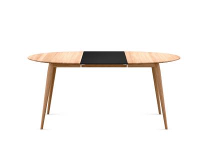 Table PLAYdinner Ronde Chêne huilé  |L 120-170 cm|MDF noir