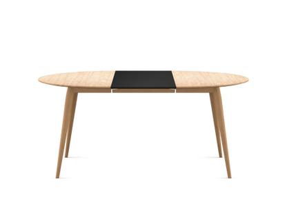 Table PLAYdinner Ronde Chêne huilé blanc|L 120-170 cm|MDF noir