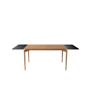 Table PURE Dining 140 x 85 cm|Chêne huilé  |Avec 2 panneaux d'extension MDF noir (L 140-240 cm)