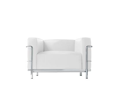 3 Fauteuil Grand Confort, grand modèle Chromé|Cuir Scozia|Blanc