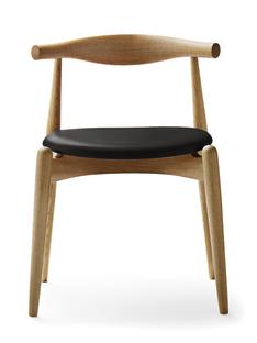 CH20 Elbow Chair Chêne huilé|Cuir noir