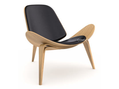 CH07 Shell Chair Chêne huilé|Cuir noir