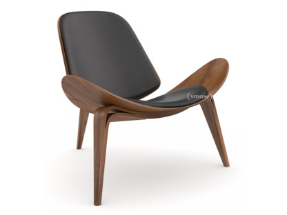CH07 Shell Chair Noyer huilé|Cuir anthracite