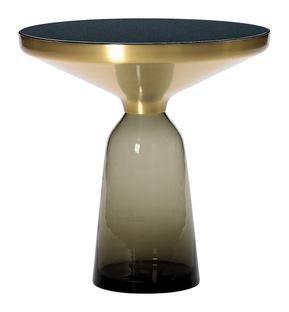 Bell Side Table Laiton laqué clair|Gris quartz