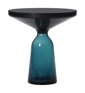 Bell Side Table Acier bruni noir, laqué clair|Bleu Montana
