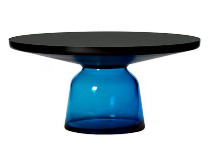 Bell Coffee Table Acier bruni noir, laqué clair|Bleu saphir