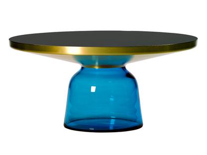 Bell Coffee Table Laiton laqué clair|Bleu saphir