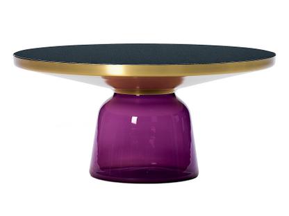 Bell Coffee Table Laiton laqué clair|Améthyste violette