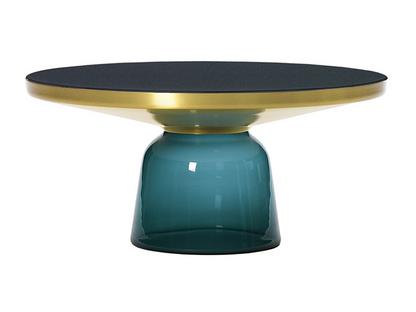 Bell Coffee Table Laiton laqué clair|Bleu Montana