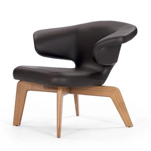 Munich Lounge Chair Cuir Classic chocolat|Noyer