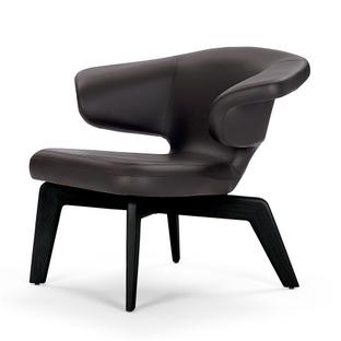 Munich Lounge Chair Cuir Classic chocolat|Teinté noir  