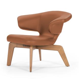 Munich Lounge Chair Cuir Classic cognac|Noyer