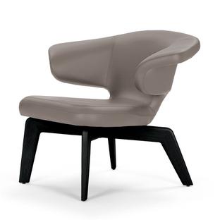 Munich Lounge Chair Cuir Classic gris|Teinté noir  
