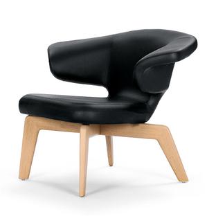 Munich Lounge Chair Cuir Classic noir|Chêne naturel
