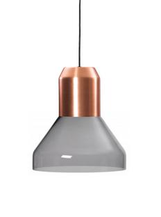 Bell Light Cuivre |Verre de cristal gris, H 23 x ø 35 cm