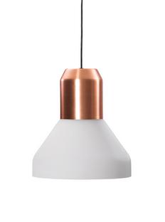 Bell Light Cuivre |Verre blanc opalin, H 23 x ø 35 cm