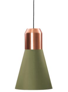 Bell Light Cuivre |Étoffe verte, H 35 x ø 32 cm