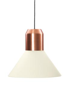Bell Light Cuivre |Étoffe blanche, H 22 x ø 45 cm