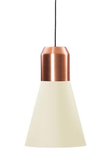 Bell Light Cuivre |Étoffe blanche, H 35 x ø 32 cm