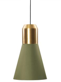 Bell Light Laiton|Étoffe verte, H 35 x ø 32 cm