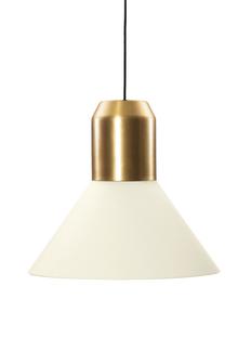 Bell Light Laiton|Étoffe blanche, H 22 x ø 45 cm