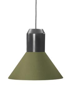 Bell Light Métal laqué gris|Étoffe verte, H 22 x ø 45 cm