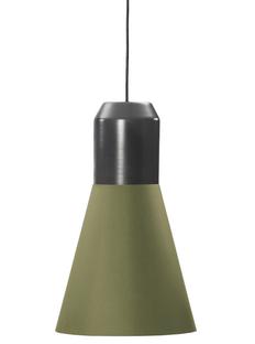 Bell Light Métal laqué gris|Étoffe verte, H 35 x ø 32 cm