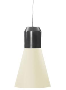 Bell Light Métal laqué gris|Étoffe blanche, H 35 x ø 32 cm