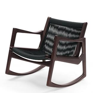 Euvira Rocking Chair Chêne teinté marron|Noir