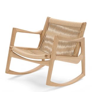 Euvira Rocking Chair Chêne naturel|Couleur chanvre