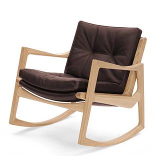 Euvira Rocking Chair Soft Chêne naturel|Cuir Classic chocolat