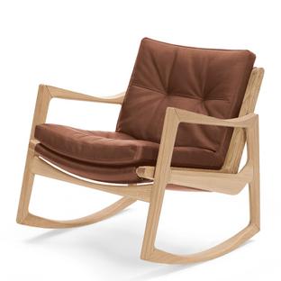 Euvira Rocking Chair Soft Chêne naturel|Cuir Classic cognac