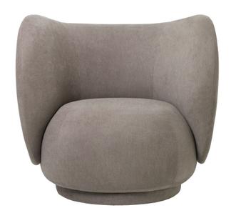Rico Lounge Chair Fabric Brushed - Warm grey