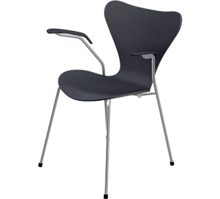 Série 7 Chaise 3207 46 cm|Frêne coloré|Noir