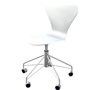 Série 7 chaise de bureau pivotante 3117 Laqué|Blanc