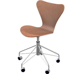 Série 7 chaise de bureau pivotante 3117 Bois laqué clair|Cerisier naturel 