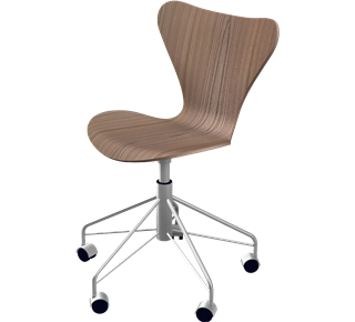 Série 7 chaise de bureau pivotante 3117 Bois laqué clair|Orme naturel