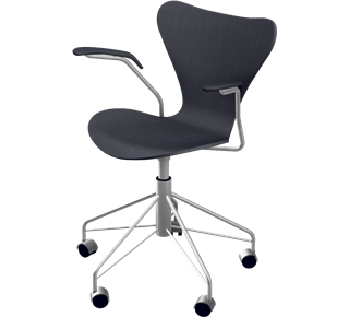 Série 7 Chaise de bureau pivotante 3217 Frêne coloré|Noir