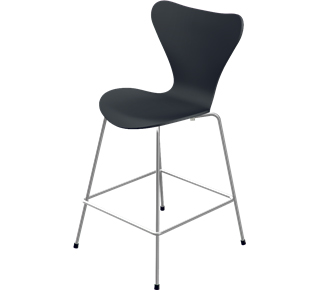 Série 7 chaise de bar 3187/3197 64 cm|Laqué|Noir