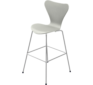 Série 7 chaise de bar 3187/3197 76 cm|Frêne coloré|Nine grey